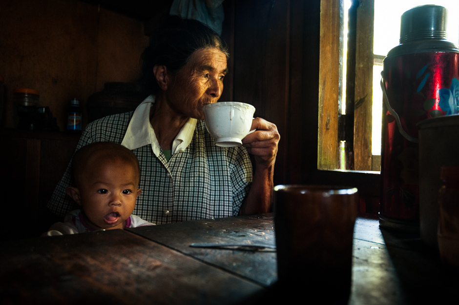 Kankanaey woman having coffee