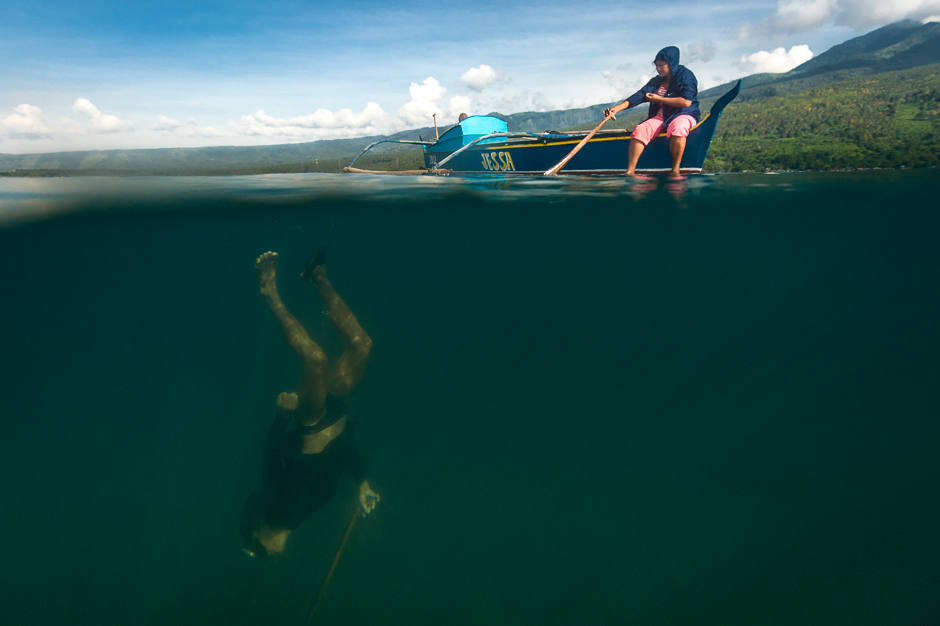 Alby diving down 