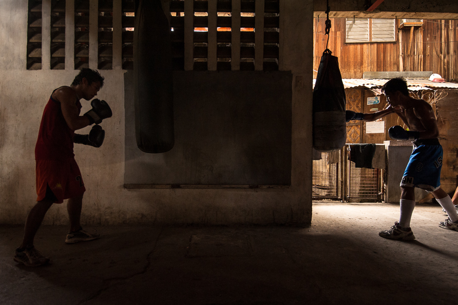 Boxers training at Flores Boxing Gym