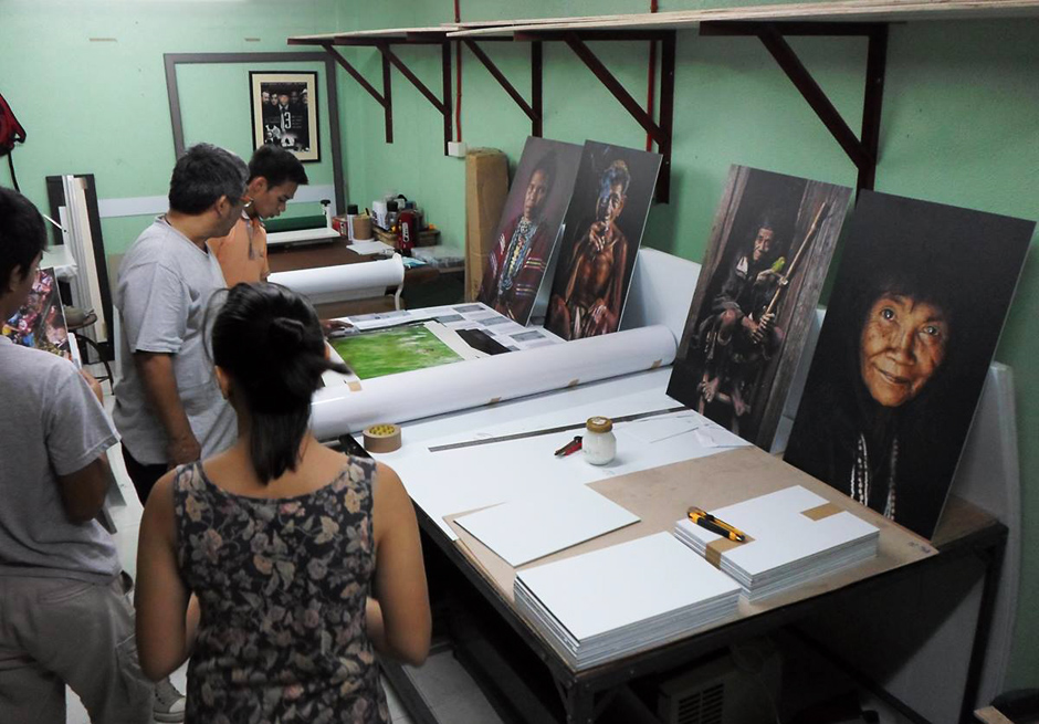 Some of the first prints being mounted at Ultra Digital Imaging Custom Lab in Cebu City. All the prints were sent by air cargo to Manila.
