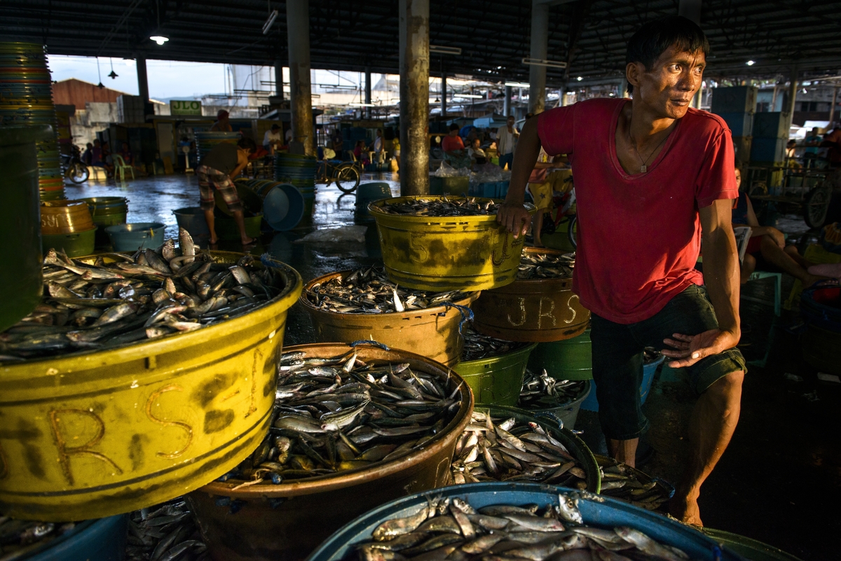 Fish vendor at the Pasil Fish market